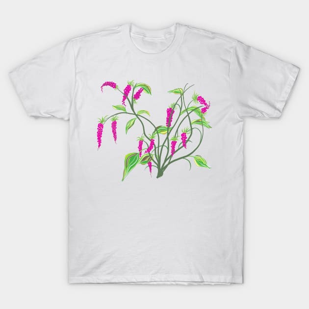 AUTUMN BUSH WITH PINK BERRIES . T-Shirt by aroba